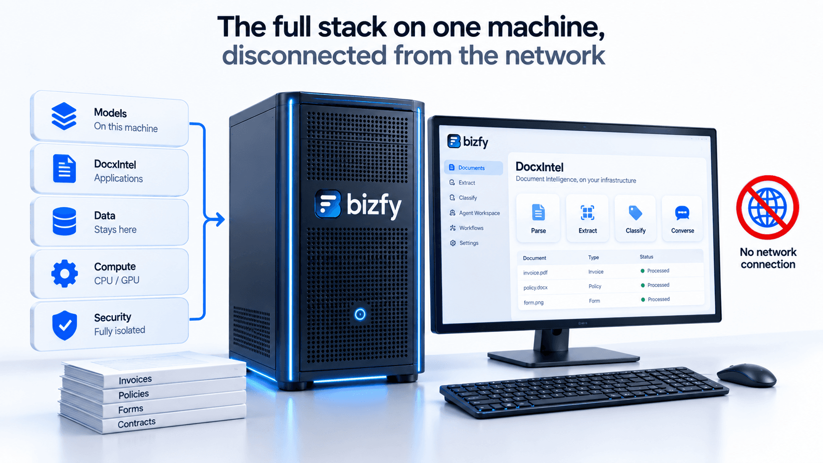 Deployment on your infrastructure, disconnected from the network